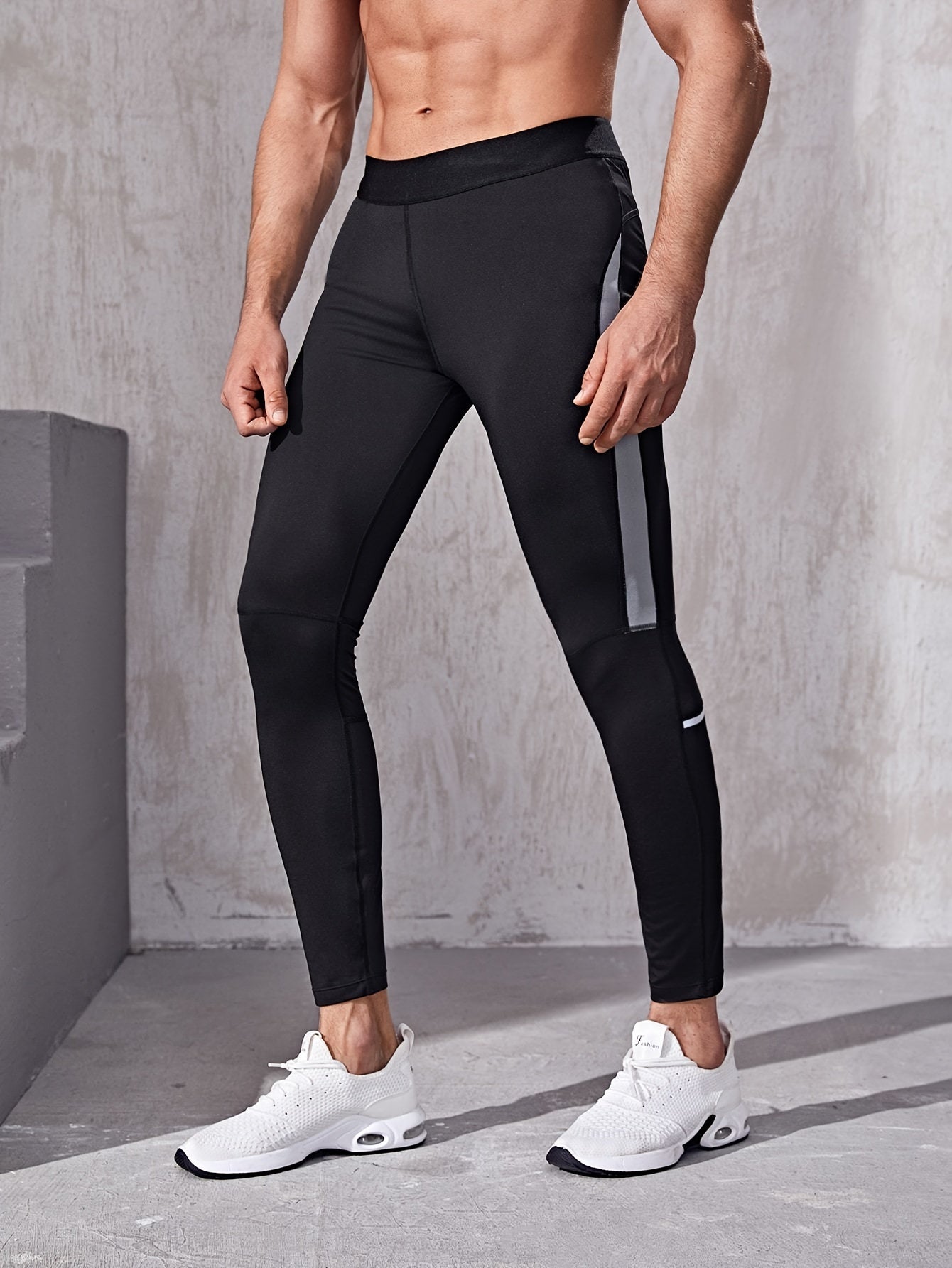 Men's Quick-drying Compression Fitness Pants, Casual High-elastic Leggings For Outdoor Gym Fitness Running